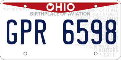 OH license plate GPR6598