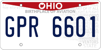OH license plate GPR6601