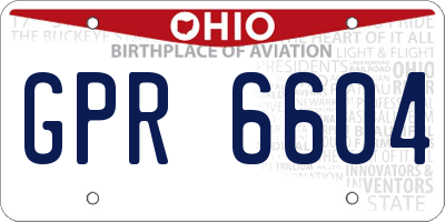 OH license plate GPR6604