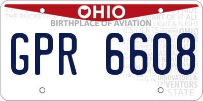 OH license plate GPR6608