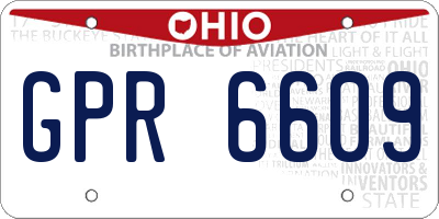 OH license plate GPR6609