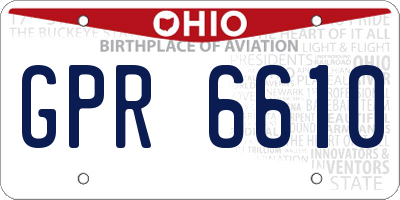 OH license plate GPR6610