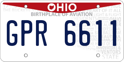 OH license plate GPR6611