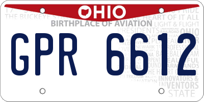 OH license plate GPR6612