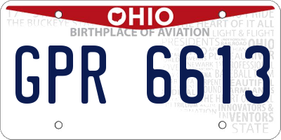 OH license plate GPR6613
