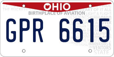 OH license plate GPR6615