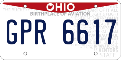 OH license plate GPR6617