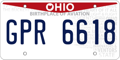 OH license plate GPR6618