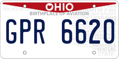 OH license plate GPR6620