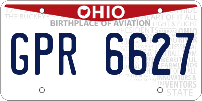 OH license plate GPR6627
