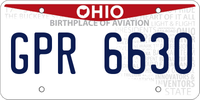 OH license plate GPR6630