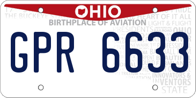 OH license plate GPR6633