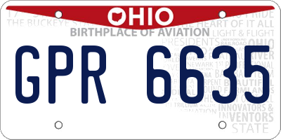 OH license plate GPR6635