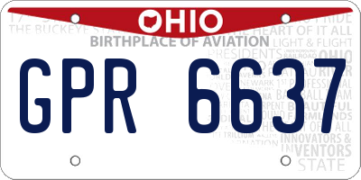 OH license plate GPR6637