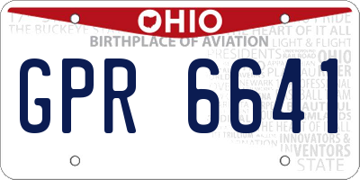 OH license plate GPR6641