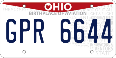 OH license plate GPR6644