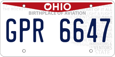 OH license plate GPR6647
