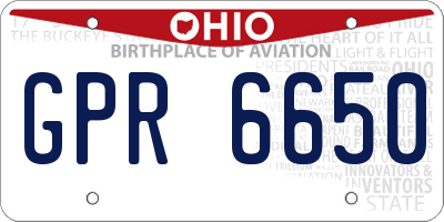 OH license plate GPR6650