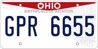 OH license plate GPR6655