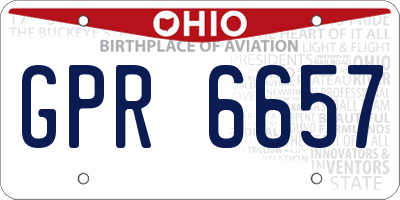 OH license plate GPR6657