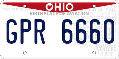 OH license plate GPR6660