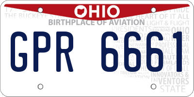 OH license plate GPR6661