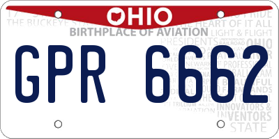 OH license plate GPR6662