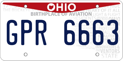 OH license plate GPR6663
