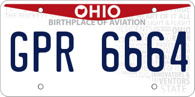 OH license plate GPR6664