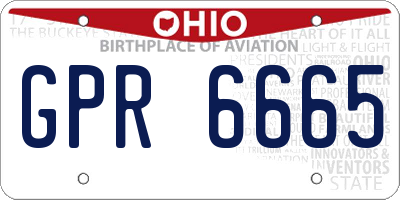 OH license plate GPR6665