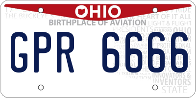 OH license plate GPR6666