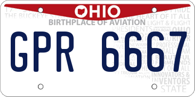 OH license plate GPR6667