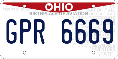 OH license plate GPR6669