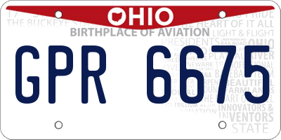 OH license plate GPR6675
