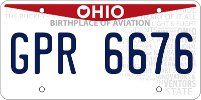 OH license plate GPR6676