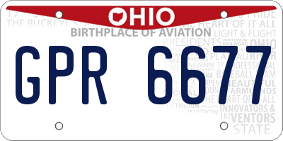 OH license plate GPR6677