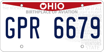 OH license plate GPR6679