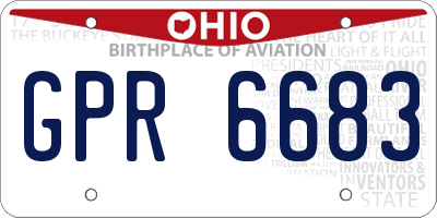 OH license plate GPR6683