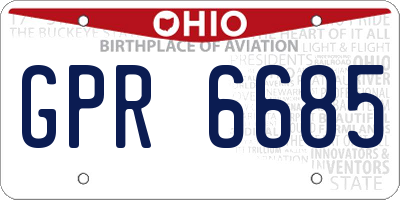 OH license plate GPR6685