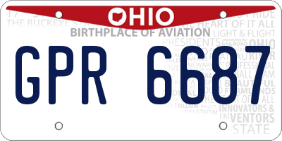 OH license plate GPR6687