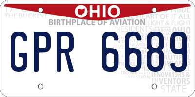 OH license plate GPR6689