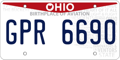 OH license plate GPR6690