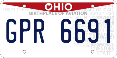 OH license plate GPR6691