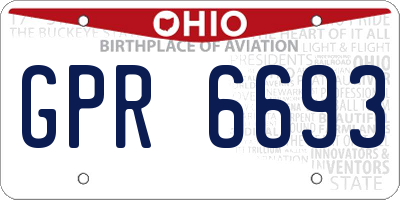 OH license plate GPR6693