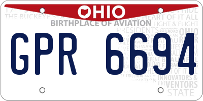 OH license plate GPR6694