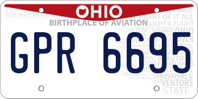OH license plate GPR6695