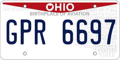 OH license plate GPR6697