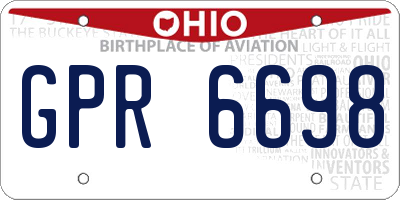 OH license plate GPR6698