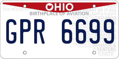OH license plate GPR6699