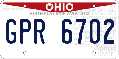 OH license plate GPR6702